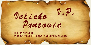 Veličko Pantović vizit kartica